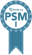 Professional Scrum Master I (PSM I) ribbon badge